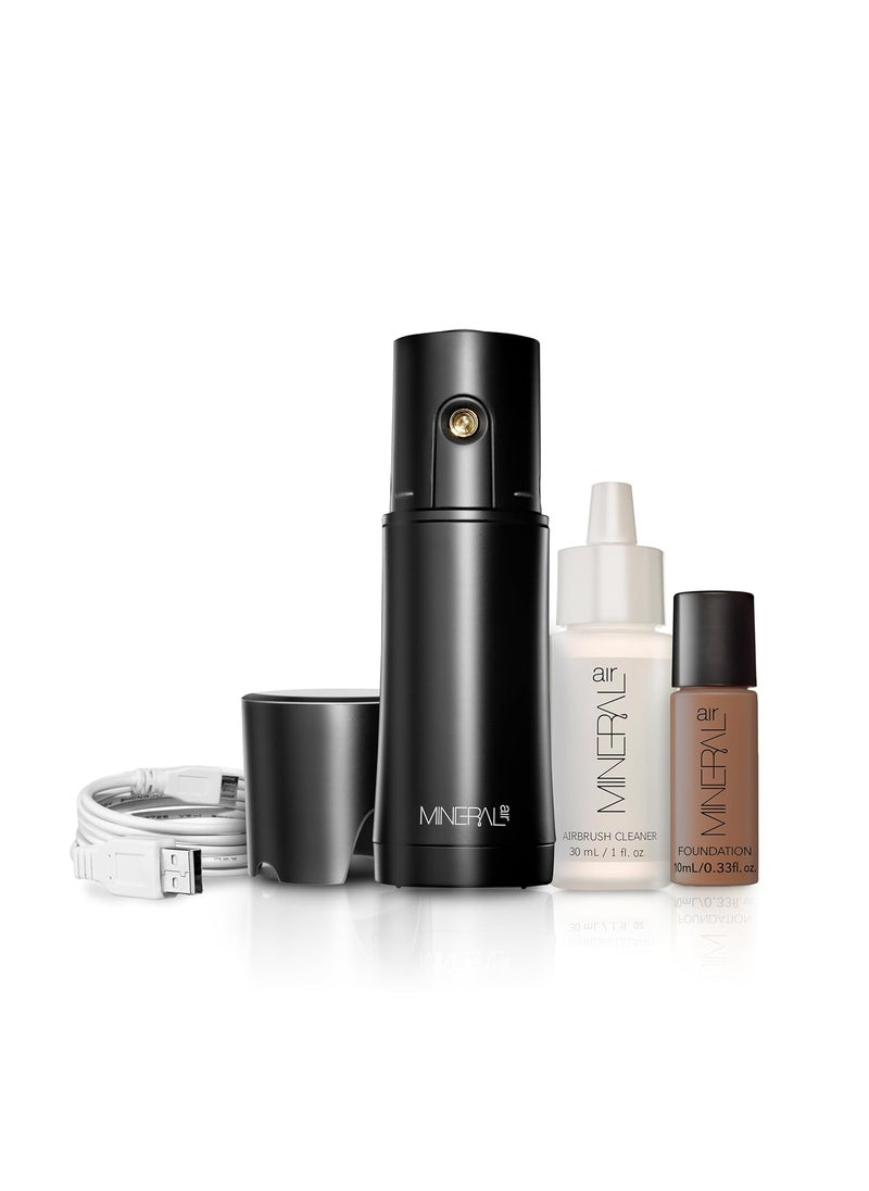 Mineral Air Mineral Air Complexion and Blush Kit  Flawless Mineral Foundation  Blush Application Deep 