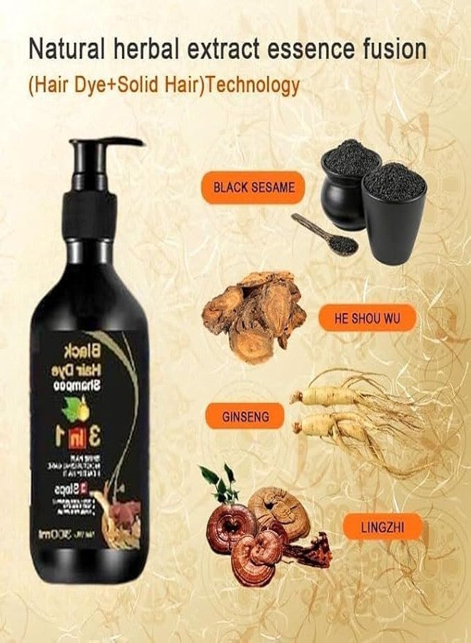 ROYALS RADIANCE Organic Herbal Natural 3 in 1 Hair Dye Instant Black Hair Shampoo for Women & Men 100% Coverage Shampoo 300ml- Black-1 - Image 4