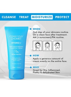 CONSCIOUS CHEMIST Hyaluronic Acid Moisturizer | 100G | Moisturizer For Dry Skin Face, Ceramide Moisturizer, Face Cream For Men & Women, Treat Dull, Dehydrated Skin, For Normal To Dry Skin - Hydro+  - Image 4