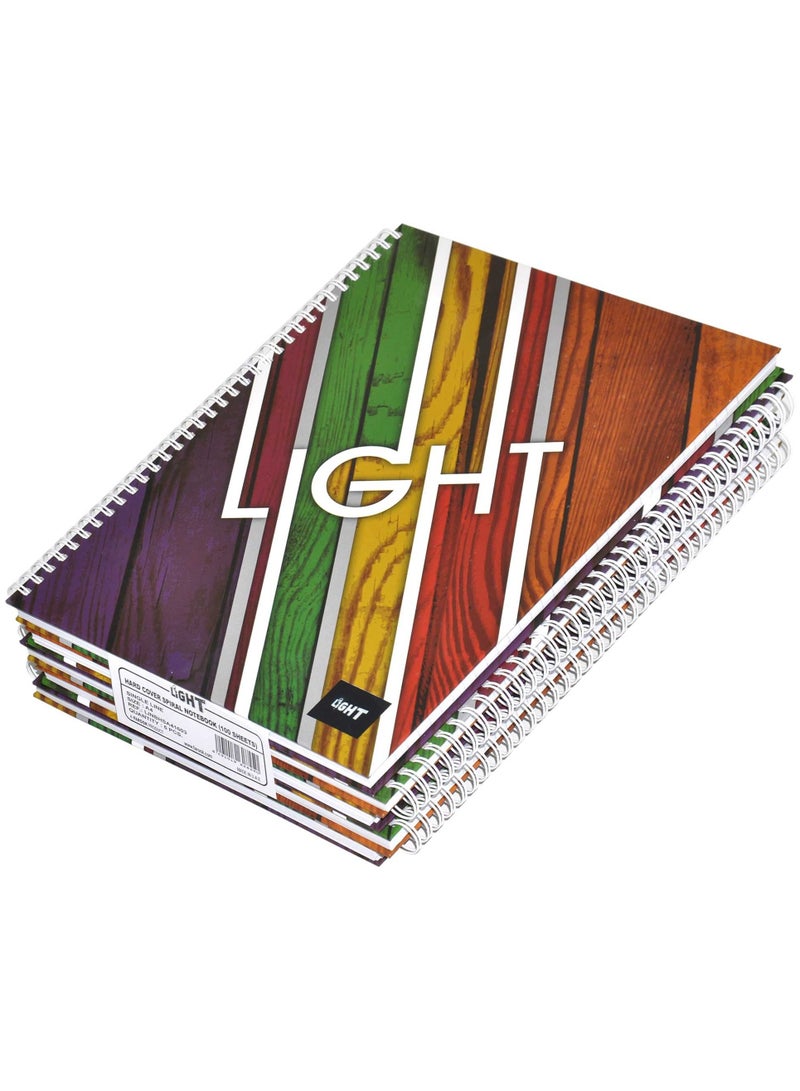 FIS LIGHT Pack of 5  Spiral Hard Cover Note Book Single Line, A4 100 Sheets -LINBHSA41603 - Image 1