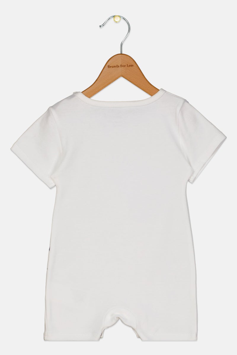 Disney Toddlers Boy Round Neck Short Sleeve Graphic Print Romper, White - Image 2