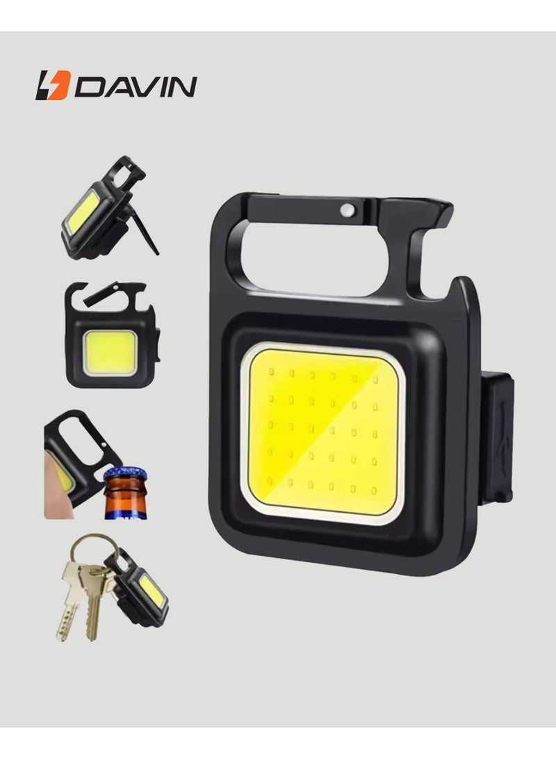 Davin COB Flashlight LED Keychain Rechargeable Mini Portable ( Versatile ) - Image 2
