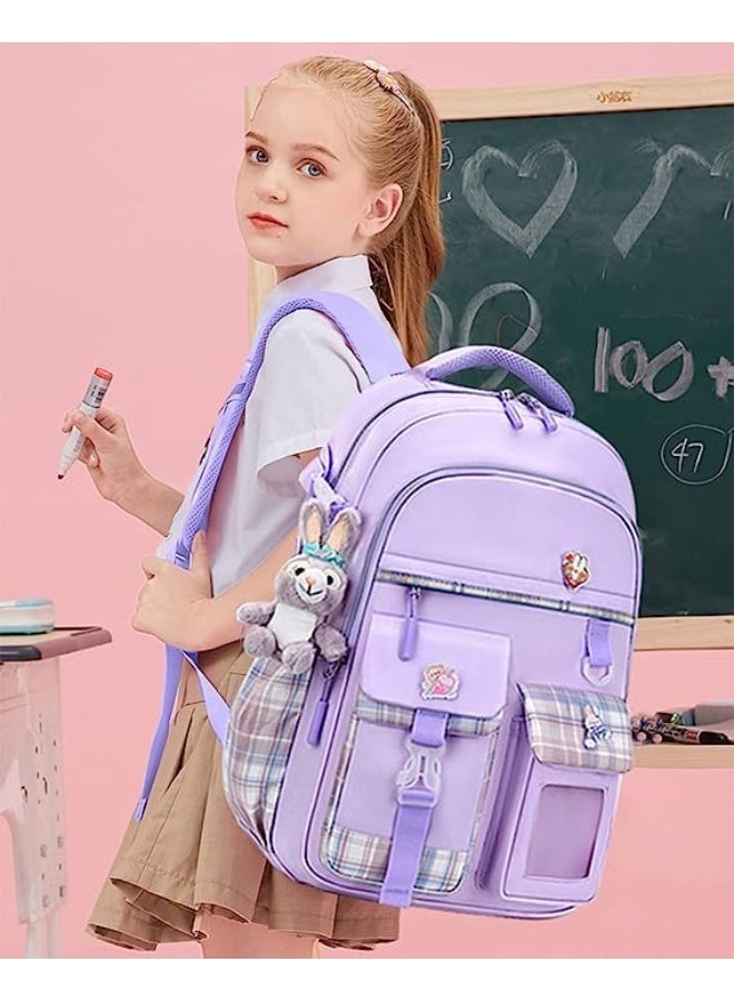 Girls' backpacks, book bag with cute pendant, school bag - Image 3