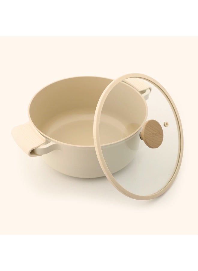 Alma Ceramic Pot 20 - color Beige - Non Toxic , PTFE & PFOA FREE - Image 2