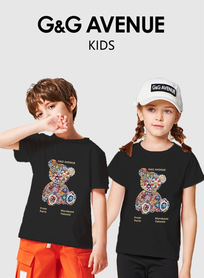 G&G AVENUE Kids T Shirts  Short Sleeve Striped T-Shirt Cotton  Tees for Boys or Girls Size 3-12 Years - Image 1