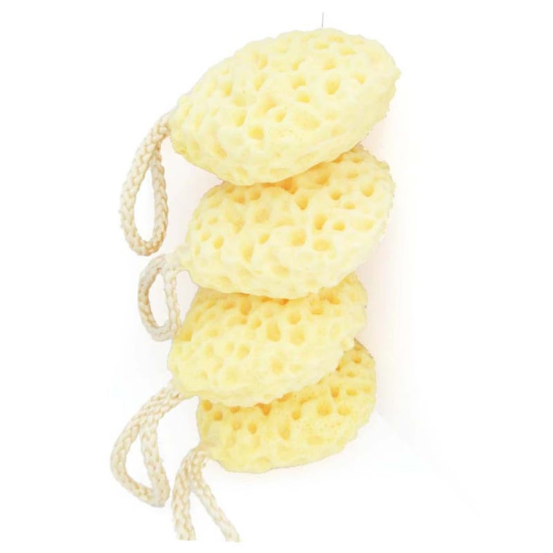 Honeycomb Bath Sponge 2 Pack Exfoliating Shower Ball With Strap Yellow Orange - Image 5