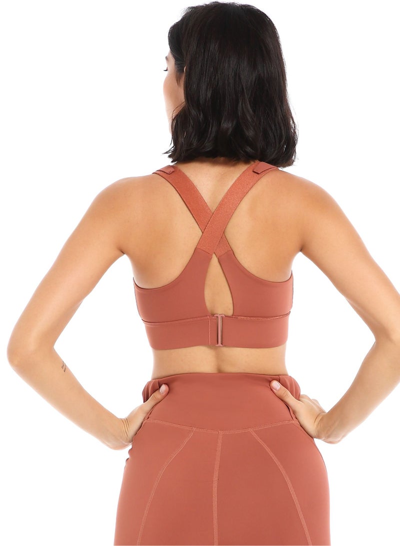 Loquat Women Quick Dry Breathable Sports Bra Red - Image 2