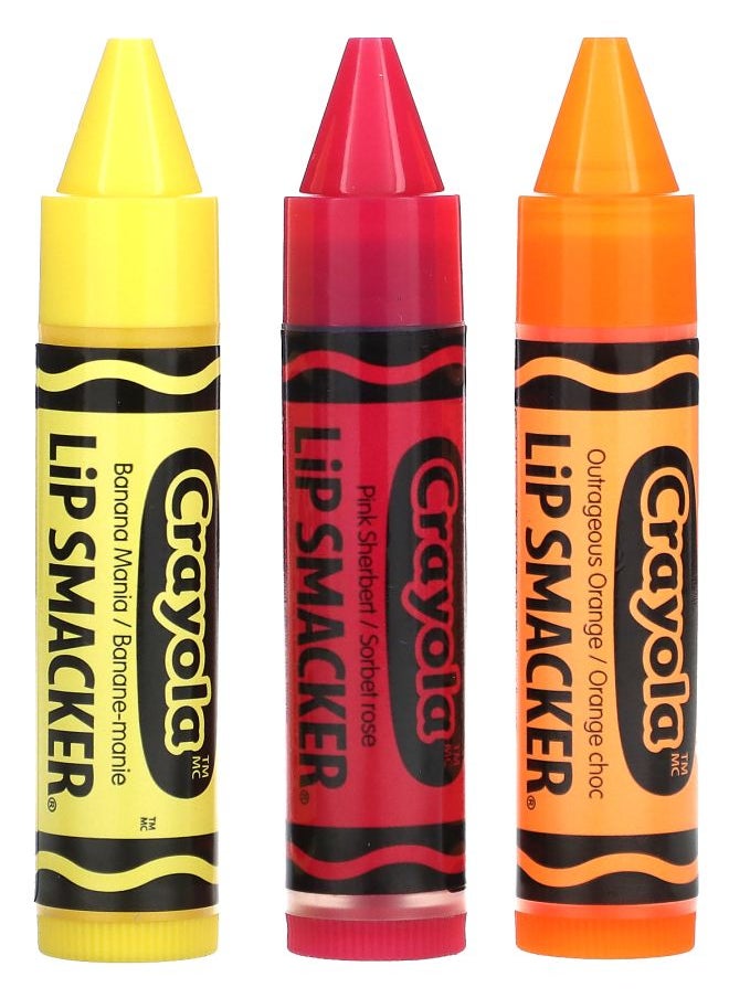 Lip Smacker Crayola Lip Balm Variety Pack 3 Pack 0.14 oz (4 g) Each 