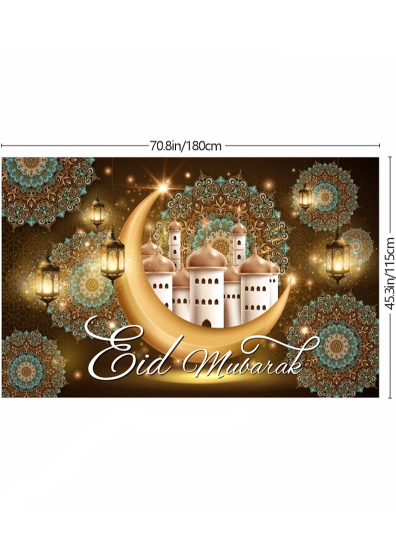 Eid Mubarak Backdrop Banner, Muslim Ramadan Banner for Eid Mubarak Indoor Decorations (70.8 x 43.3 inch) - pzsku/Z837B8904EF96434910A8Z/45/_/1735986477/7a0af255-622e-423b-b063-c1d7fc731921