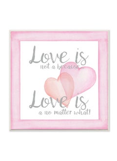 Stupell Industries Stupell Home Décor Love No Matter What' Pink Hearts Wall Plaque Art, 12 X 0.5 X 12, Proudly Made In Usa  - Image 1