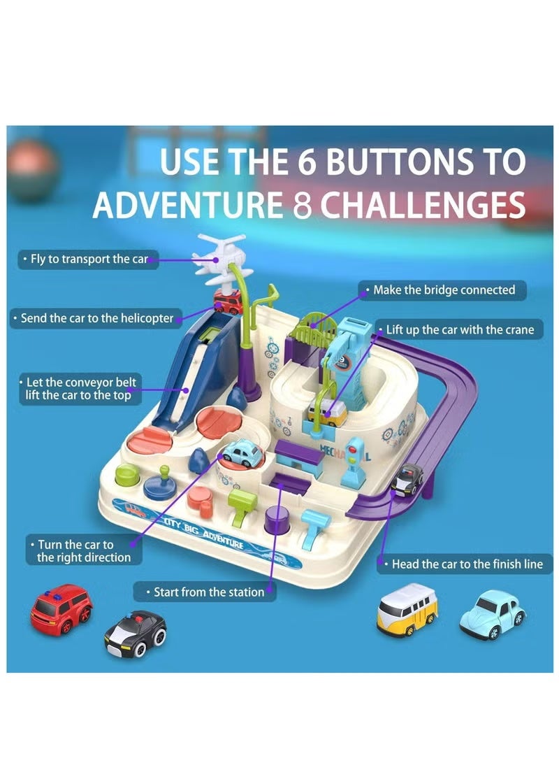 Car Adventure Toy, City Rescue Preschool Educational Toy Vehicle, Race Tracks Toy for Boys and Girls, Car Adventure Toys Gifts for Age 2-6, Educational Toys for Toddlers - Image 5