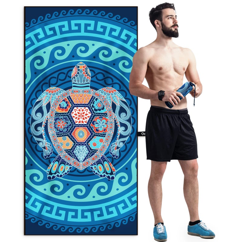 OCOOPA Microfiber Beach Towel For Swimming Pool, Camping, Picnic, Yoga Gym Sports, Fast Drying Extra Large 71" x 32" Sand Free Super Lightweight - Image 1