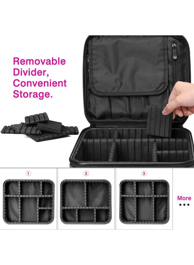 MERCEHIVE Makeup Cosmetic Storage Case | Professional Train Case with Adjustable Dividers | Portable Travel Organizer for Brushes & Toiletries (Black) - Image 3