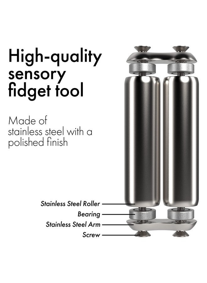 ONO Roller - Handheld Fidget Toy for Adults | Help Relieve Stress, Anxiety, Tension | Promotes Focus, Clarity | Compact, Portable Design (Full Size/Stainless Steel, Steel) - Image 4