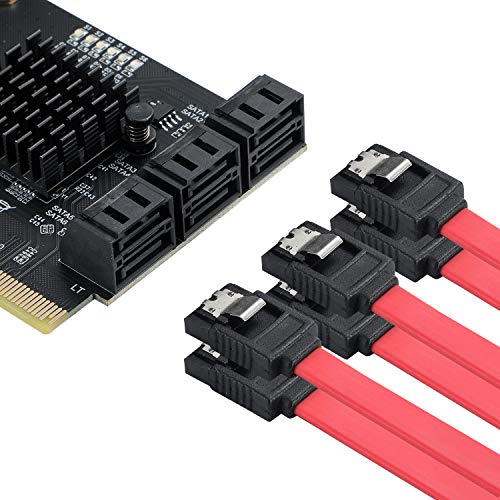 Mzhou 6 Port SATA PCIe 3.0 Expansion Card - ASM1166 Chipset | PCIe x4/x8/x16 Slot Compatible | Windows 10/8/7/XP & Linux Support | Non-RAID Controller Card for Desktop PC (6X SATA 6Gbps Ports) - Image 5