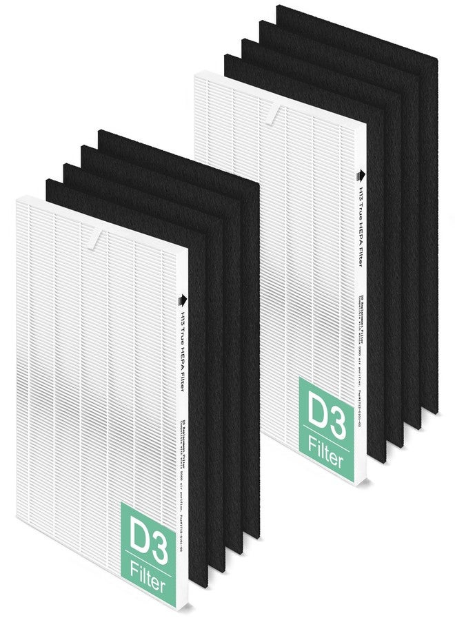 HSIAMEN D360 Filter Replacement D3 Compatible with Winix D360 Air Purifier, Part # 1712-0101-02, 2x H13 True HEPA Filter & 8x Activated Carbon Filter - Image 1