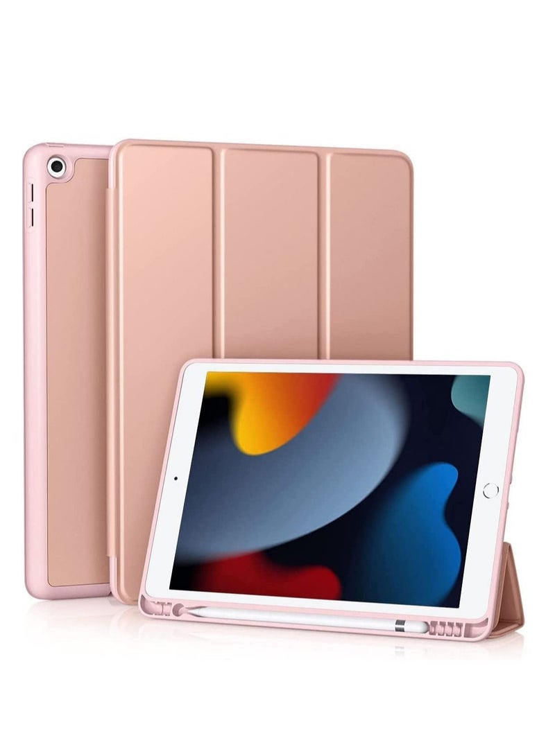 Case Compatible with iPad 9th Generation 2021/8th Generation 2020/7th Generation 2019, Soft TPU Cover Trifold Stand for iPad 10.2 Inch with Pencil Holder, Auto Wake/Sleep - Image 1