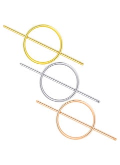 Chuangdi 3 Pieces Circle Gold Hair Clips For Women Minimalist Hair Clip Gold Silver Geometric Decorative Hair Stick Barrette Hair Accessories For Girl Wedding Birthday Party Hair Decoration  - Image 2