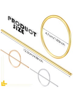 Chuangdi 3 Pieces Circle Gold Hair Clips For Women Minimalist Hair Clip Gold Silver Geometric Decorative Hair Stick Barrette Hair Accessories For Girl Wedding Birthday Party Hair Decoration  - Image 3