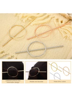 Chuangdi 3 Pieces Circle Gold Hair Clips For Women Minimalist Hair Clip Gold Silver Geometric Decorative Hair Stick Barrette Hair Accessories For Girl Wedding Birthday Party Hair Decoration  - Image 4