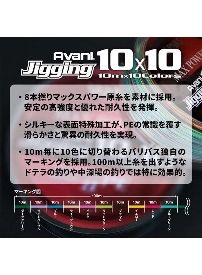VARIVAS Avani Jigging 10x10 Max Power PE X8, 8-Strand Braided Fishing Line, 400m, Multi-Color Depth Control, 48lb–85lb, Jigging, Offshore & Saltwater Fishing - Image 4
