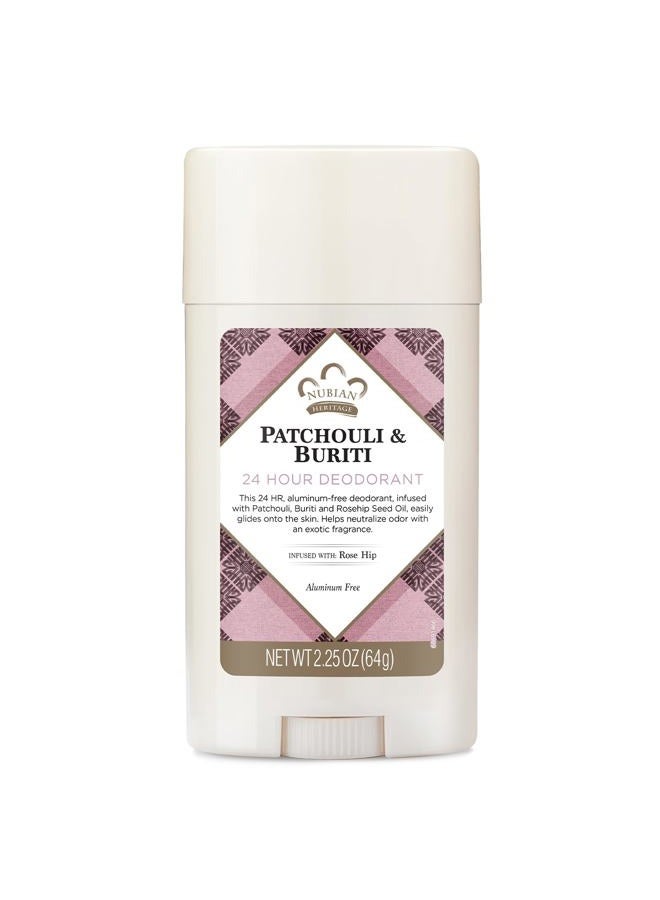 Nubian Heritage Aluminum-Free Deodorant, Patchouli & Buriti – Natural Deodorant with Organic Shea Butter, Rosehip Oil, and Aloe Vera, 2.25 Oz  - Image 1