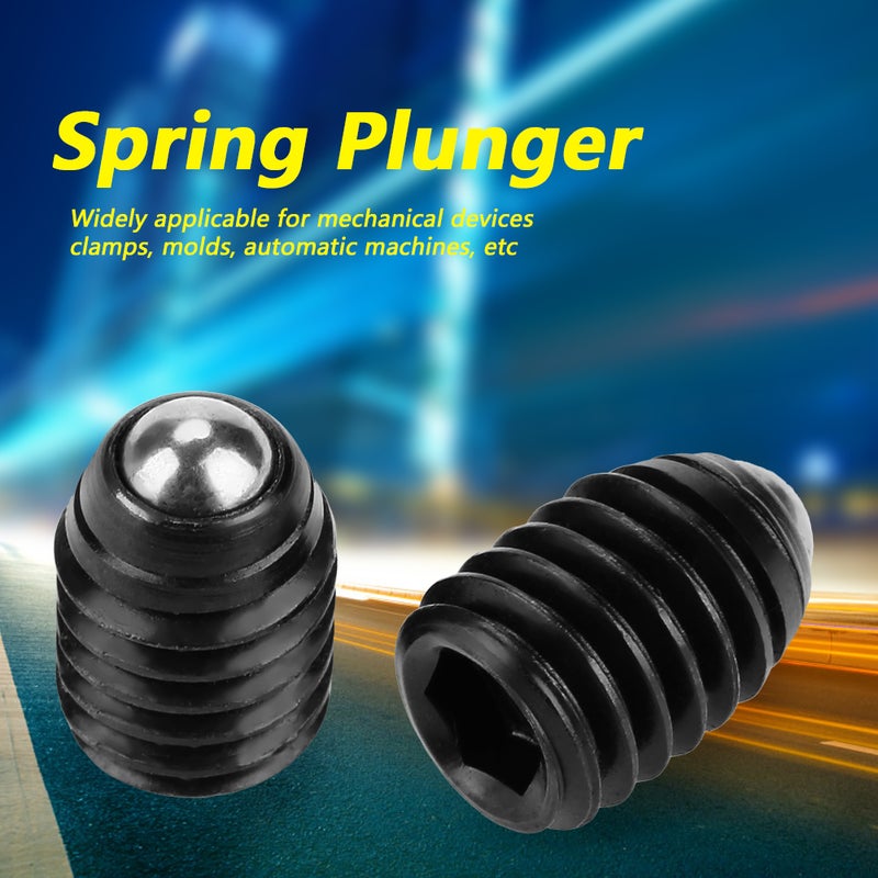 10pcs M6 Screw Thread Hex Socket Carbon Steel Ball Spring Plungers Set (M6*8) - Image 4