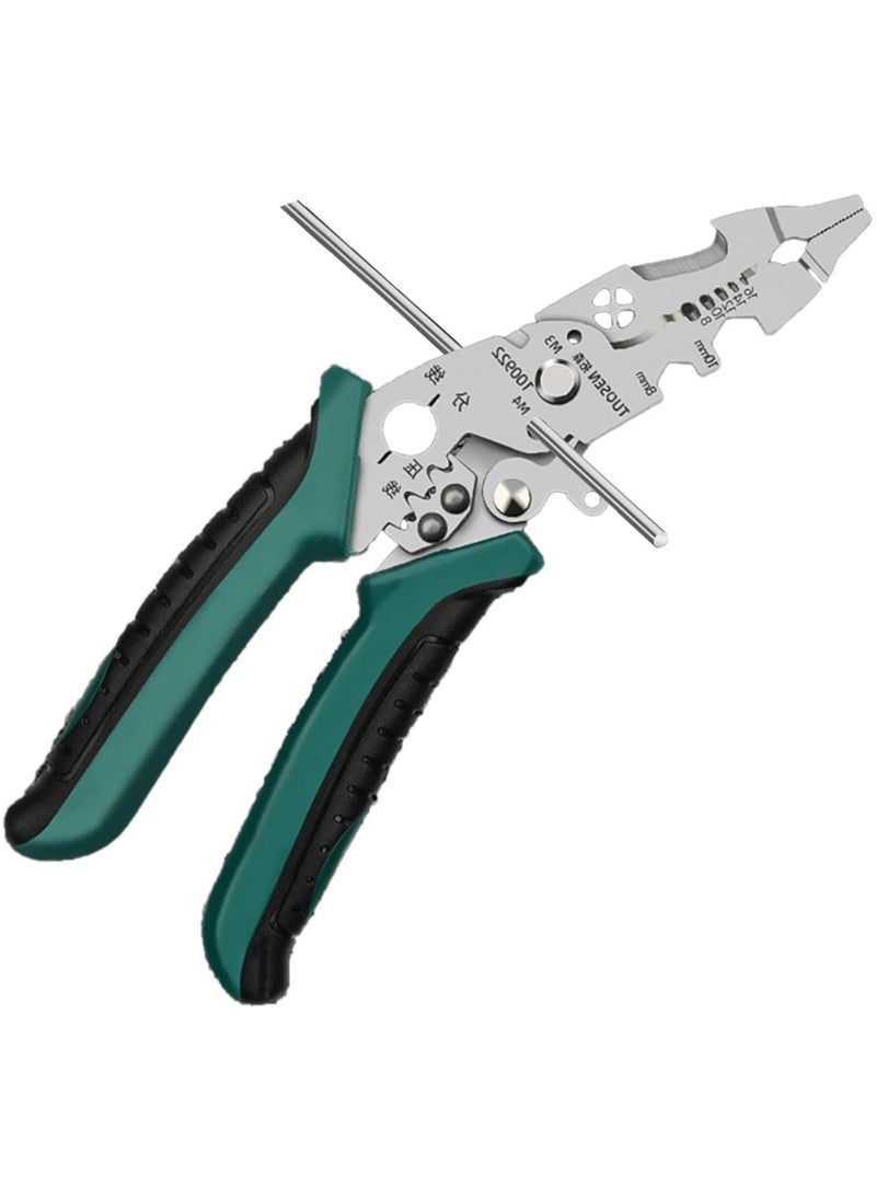 Wire Stripper Cutter, Multi-Function Wire Stripping Tool, Professional Handle Design Wire Cutter, Universal Wire Cutters and Crimping Tool, Multifunctional Electrician Pliers for Crimping, Cutting