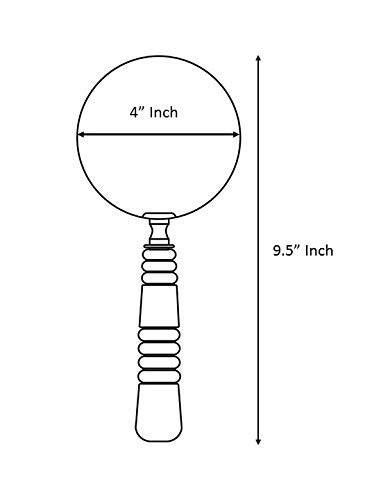 DECONOOR Brass 10X Handheld Magnifier, Wood Handle, Antique, Ideal for Reading, Inspection, Coin & Stamp Collecting, Vintage Gift Decor, 10 inches, 4 inches Diameter, 10X Capacity - Image 3