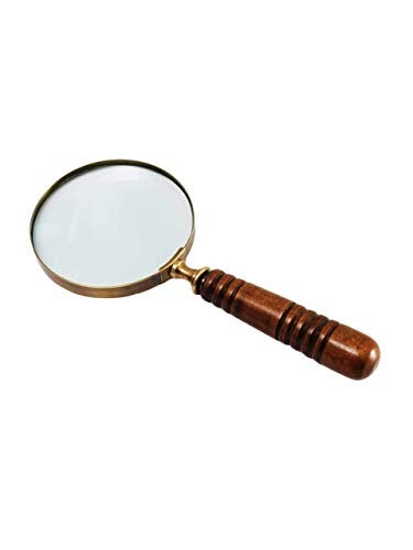 DECONOOR Brass 10X Handheld Magnifier, Wood Handle, Antique, Ideal for Reading, Inspection, Coin & Stamp Collecting, Vintage Gift Decor, 10 inches, 4 inches Diameter, 10X Capacity - Image 5