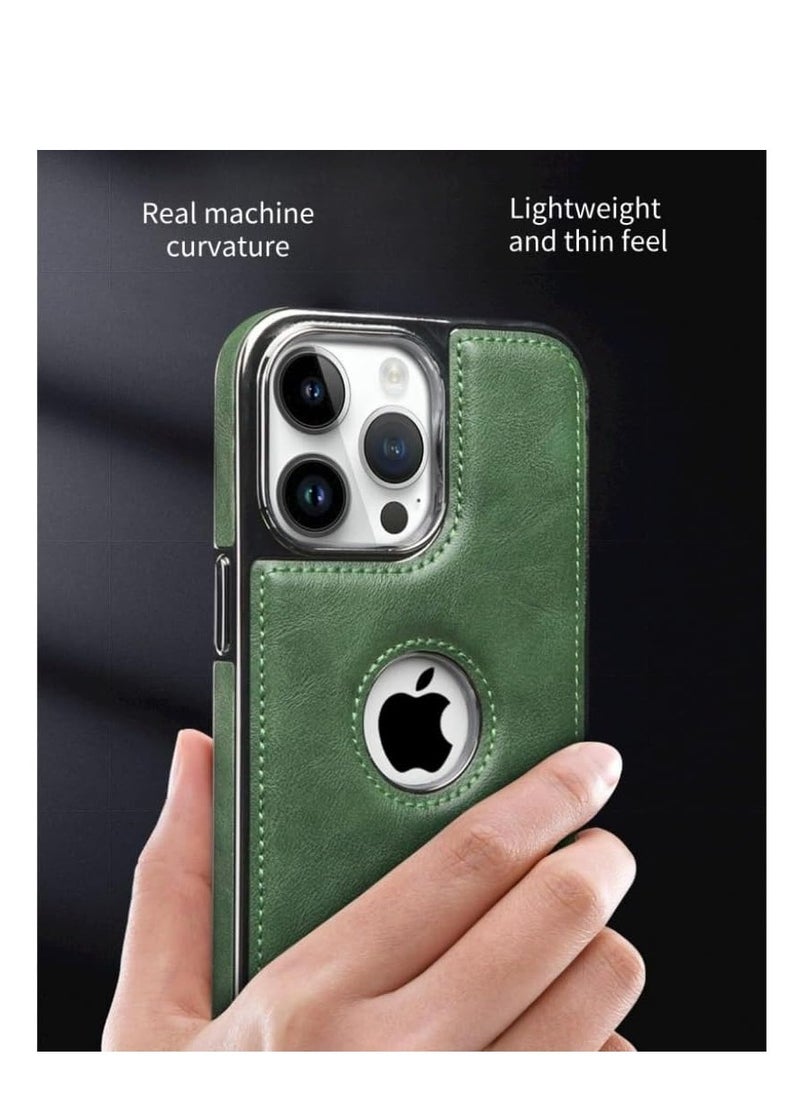 Aookay - Case for iPhone 16 Pro Max, Luxury Leather Business Classic Cover with Logo Cutout, Non Slip Soft Grip Anti-Scratch Men Women Cases for iPhone 16 Pro Max (Black) - Image 1