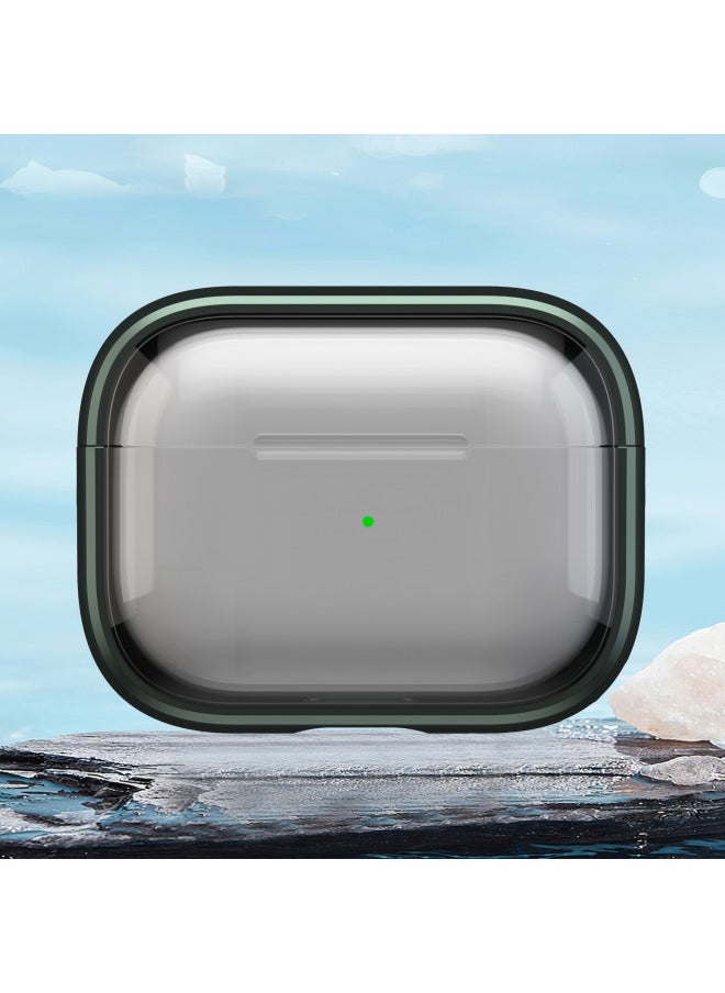 Generic - Suitable For Airpods 4 For Apple Headset Protective Cover Transparent Soft Rubber Cover Anti-drop Protective Shell Pro2 New-Color:through The Army Green-Applicable Model:Airpods 4 - Image 1