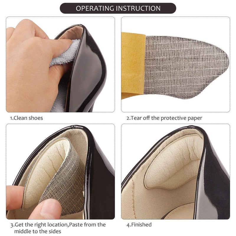 Ballotte CKPS Heel Grips Liner Cushions for Loose Shoes Anti-Slip Heel Pads Inserts for Men & Women, Blister Prevention and Heel Pain Relief (Black 3 PAIR, 9.5 CM) - Image 4