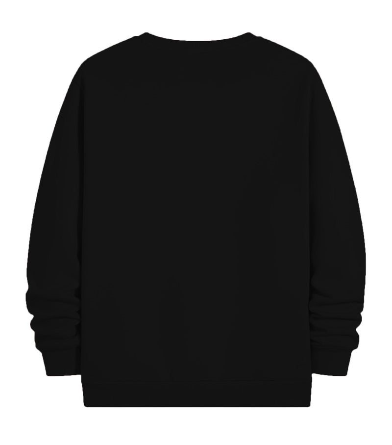 THE BLAZZE Men’s Fleece Stretchable Full Sleeves Sweatshirt Regular Fit, Round Neck Casual Winterwear for Boys and Mens VBM1 7800 (36, BLK_Men) - Image 2