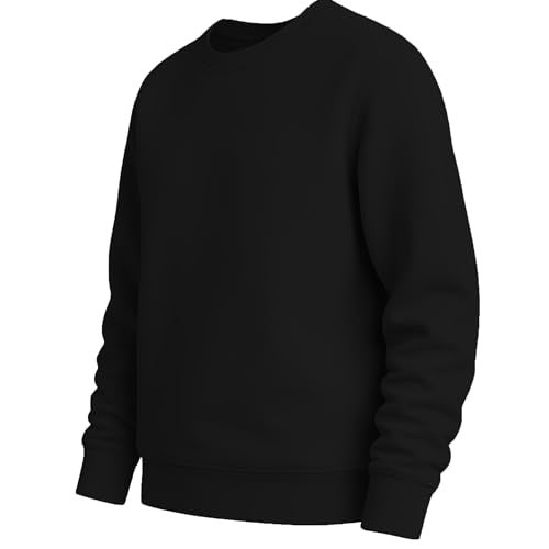 THE BLAZZE Men’s Fleece Stretchable Full Sleeves Sweatshirt Regular Fit, Round Neck Casual Winterwear for Boys and Mens VBM1 7800 (36, BLK_Men) - Image 3