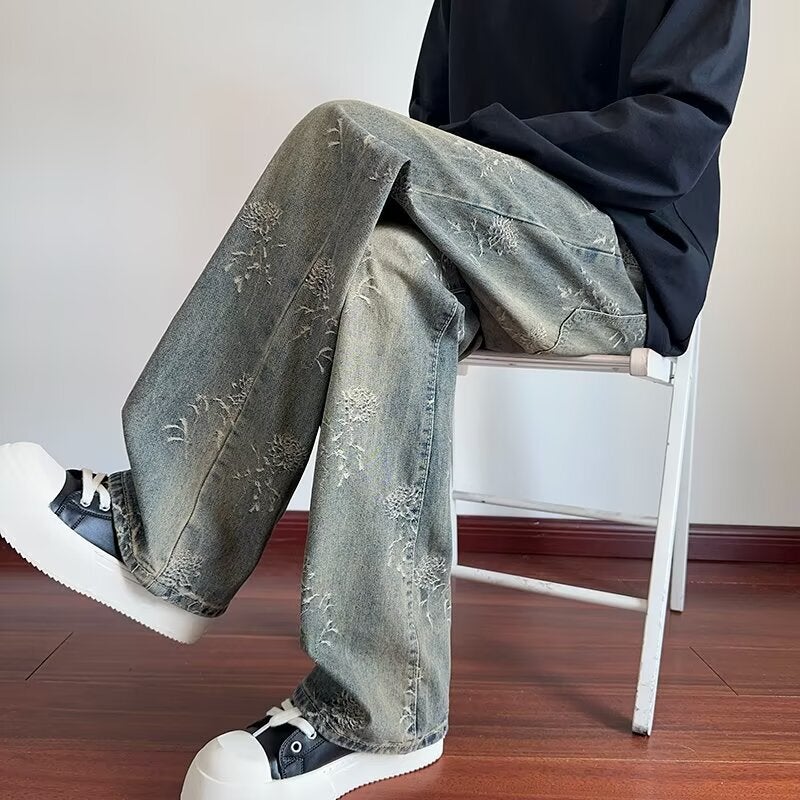 Unisex Classic Denim Jeans Loose Fit Daily Outdoor Wear - Image 2