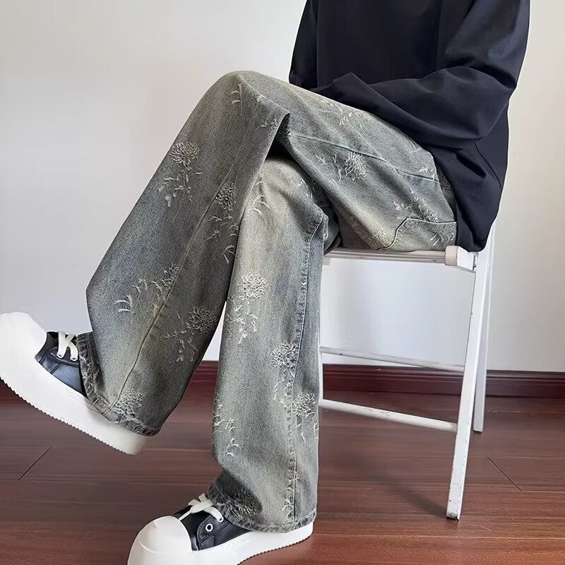 Unisex Classic Denim Jeans Loose Fit Daily Outdoor Wear - Image 3