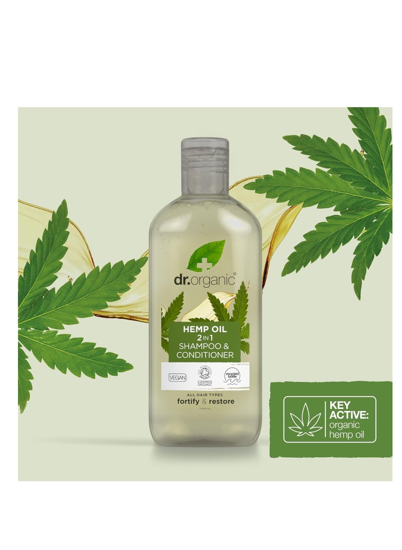 dr.organic DR ORGANIC Hemp Oil 2 in 1 Shampoo & Conditioner for Fine Hair, For Men & Women, Natural, Vegan, Cruelty-Free, Paraben & SLS-Free, Certified Organic, 265ml  - Image 3