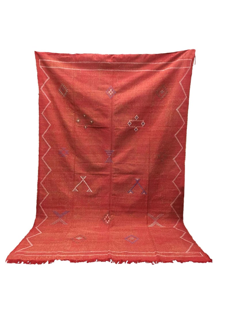 Generic - Moroccan carpet Handmade 270x180cm red, Rectangle - Image 1