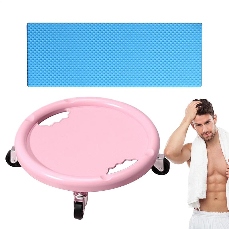 Abdominal Wheel Board PVC Core Board 28x28x8cm 360 Degree Rotating Exercise Equipment Non Slip Fitness Roller Slider Discs Workout Trainer Pink - Image 2