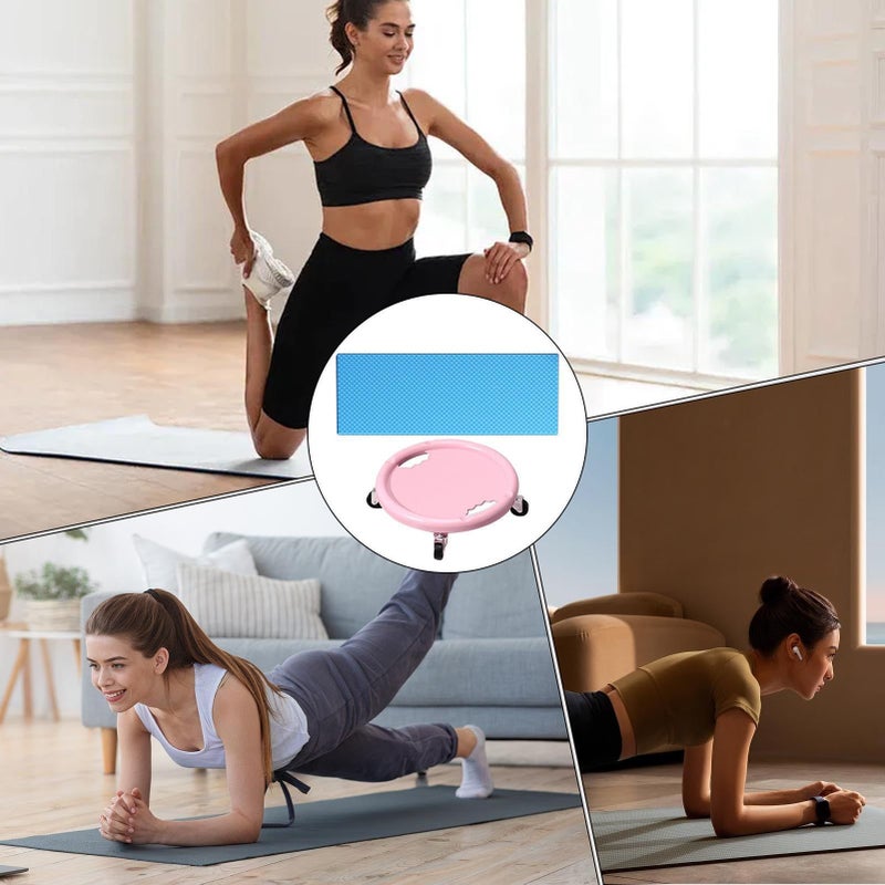 Abdominal Wheel Board PVC Core Board 28x28x8cm 360 Degree Rotating Exercise Equipment Non Slip Fitness Roller Slider Discs Workout Trainer Pink - Image 3