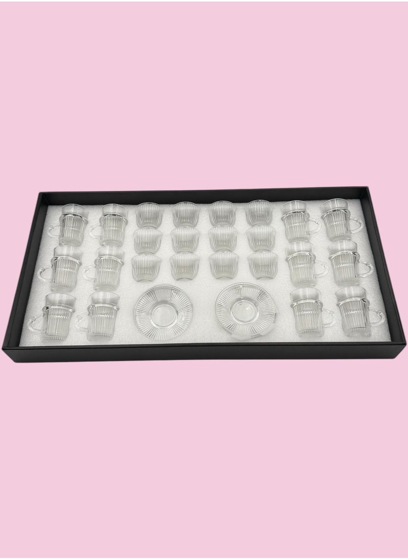 Qahwa A set of Tea Cups and Coffee Cups and Saucers with a Modern and Elegant Design, 36 Pieces  - Image 1
