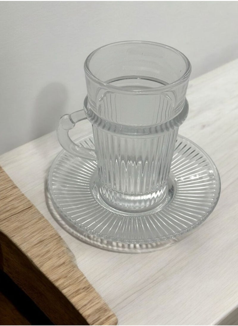 Qahwa A set of Tea Cups and Coffee Cups and Saucers with a Modern and Elegant Design, 36 Pieces  - Image 4