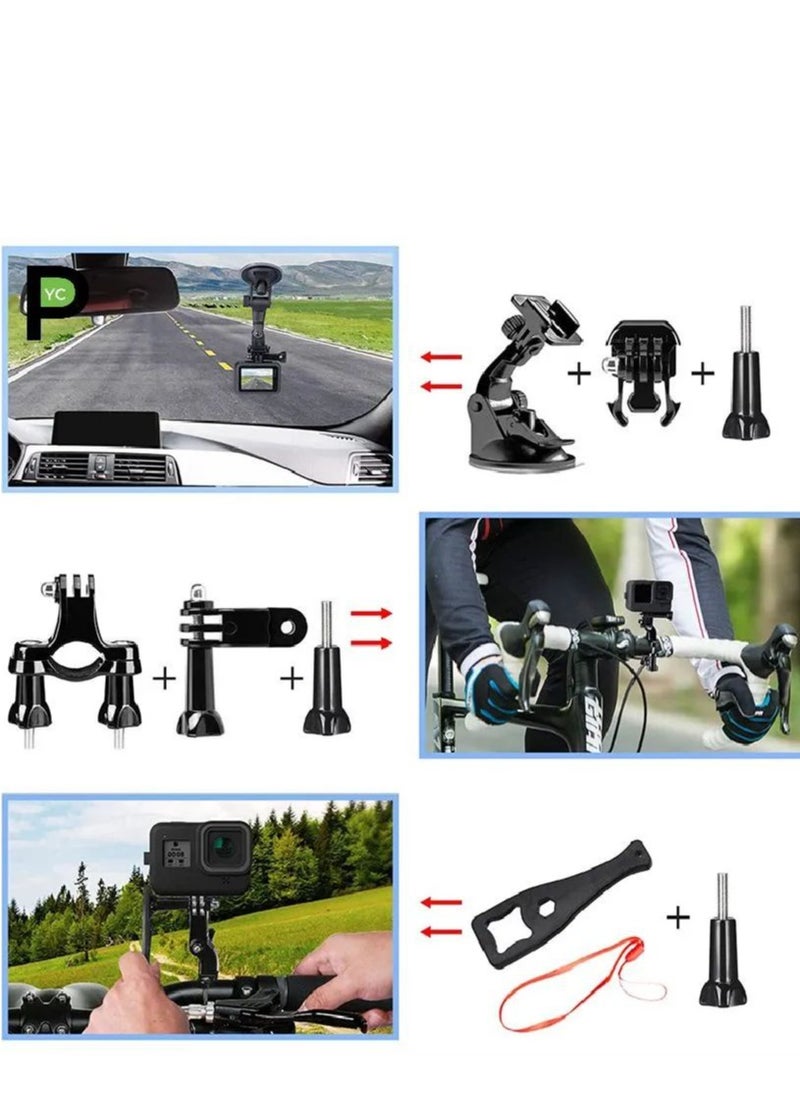 Generic - GoPro Accessory Kit GoPro Hero12/11/10/10/9 Action Camera Accessories 61-in-1 Kit with Large Storage Bag - Image 1