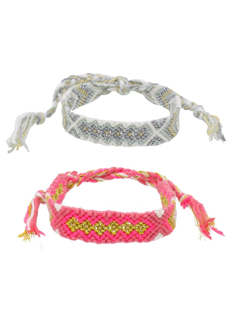 Fashionbox Guadalupe set of 2 anklet/bracelet metallic 