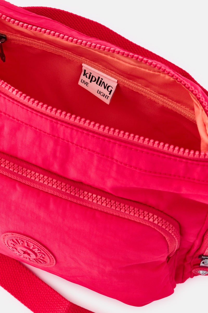 kipling Women Brand Logo Cross Body Bag, Magenta Pink - Image 3