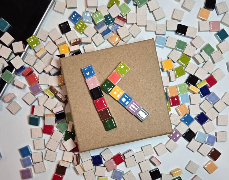 Linpeng Ceramic Mosaic Tiles for Crafts Bulk, Small Square Porcelain Tiles Embellishment, Gift for Dollhouse Maker, 9.5x9.5mm, 300 pcs - Image 3