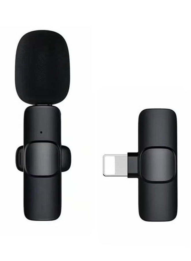 TIGER K8 Wireless Lavalier Microphone for iPhone & iPad – Plug & Play Clip-On Mic with Noise Cancellation | Portable Wireless Lapel Mic for Vlogging, YouTube, Interviews, Zoom, Live Streaming, Reels & Video Recording – iOS Lightning Connector – Black - Image 1