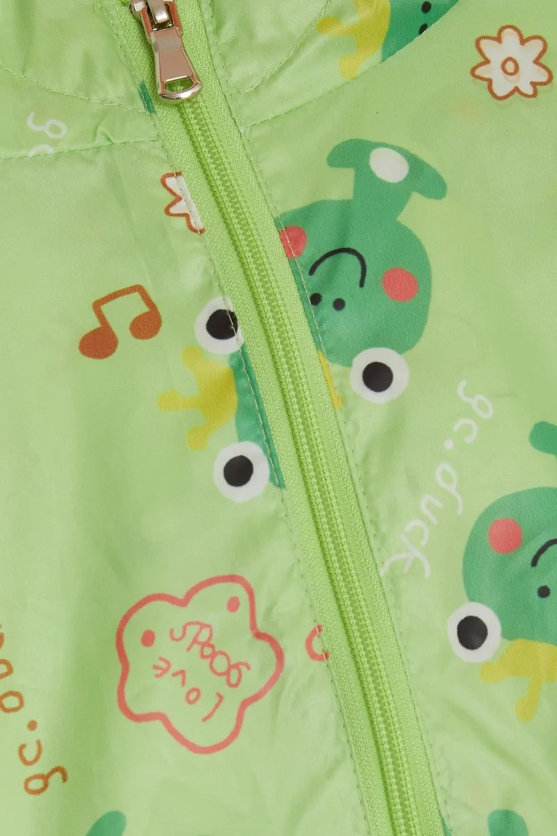 بريز Girls & Boys Boy's Raincoat Prince Frog Patterned 1-5 Years, Pistachio Green