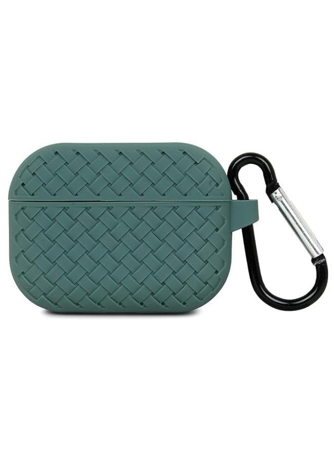 Silicone Case for Airpods 4th Generation 2024 Accessories with Keychain - Dark Green